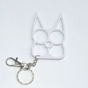 White Kitty Cat Ear Self Defense Keychain Bottle Opener🔑🐱